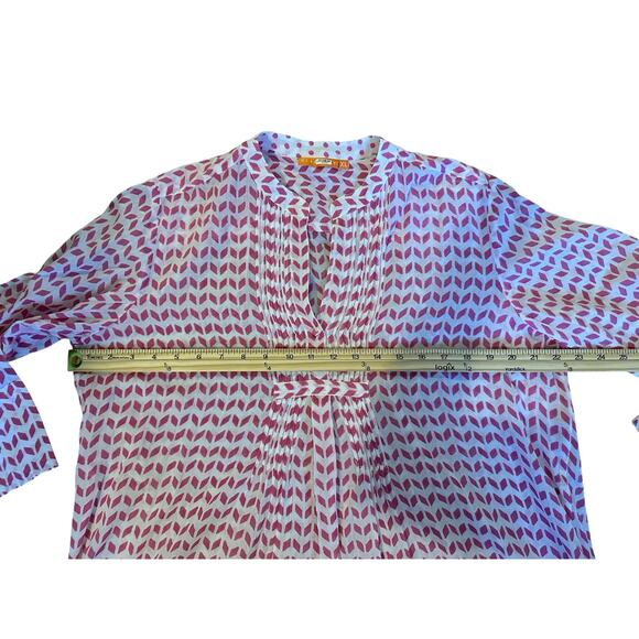 NWOT Oliphant 100% Cotton Block Print Top XL Boho Tunic Blouse ResortWear - Picture 8 of 11